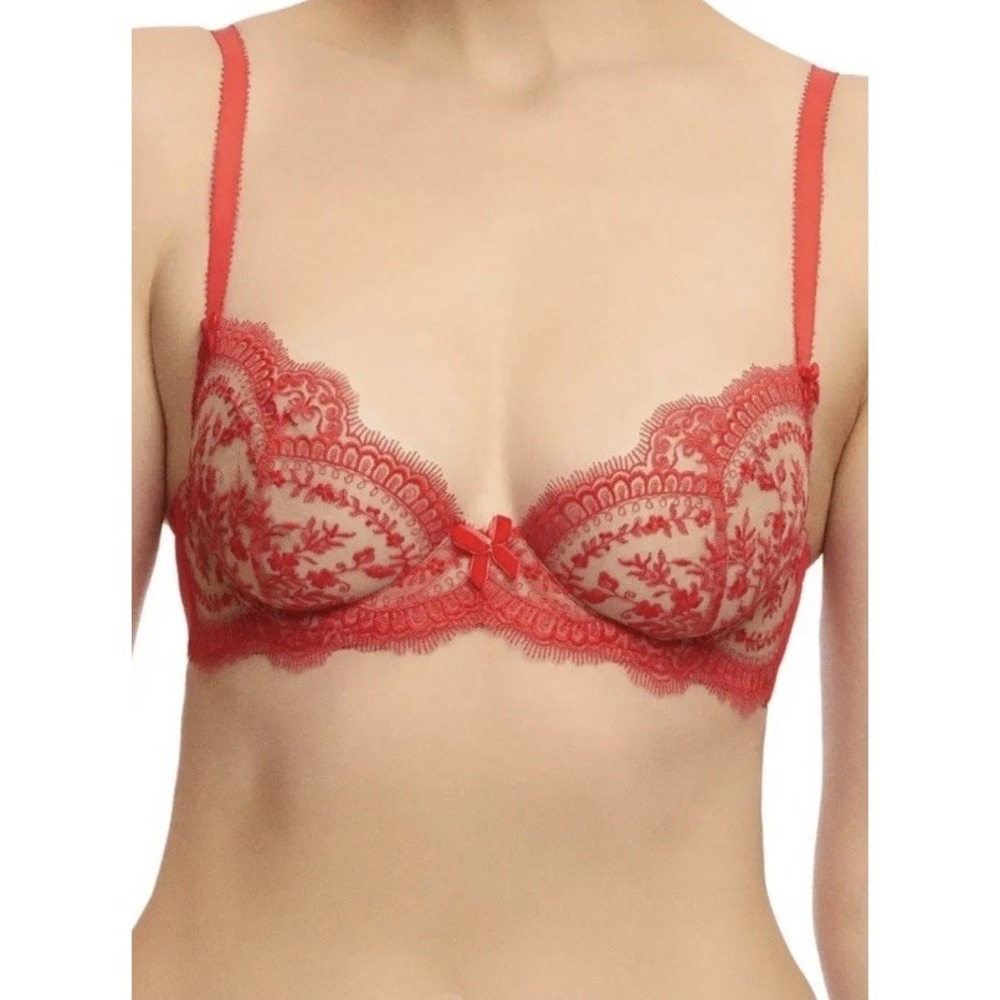 Dita Von Teese Flame Sz 32DD Severine Embroidered Lace Sheer Underwire Bra
